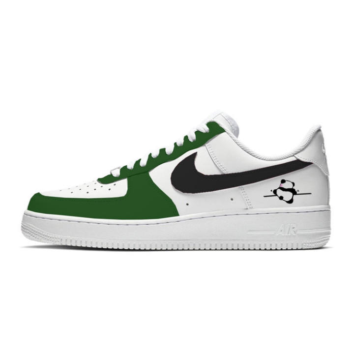 Nike Nike Air Force 1 07 Panda Leather Abrasion Resistant Abrasion Resistant Low top Skateboard Shoes Men's White Green