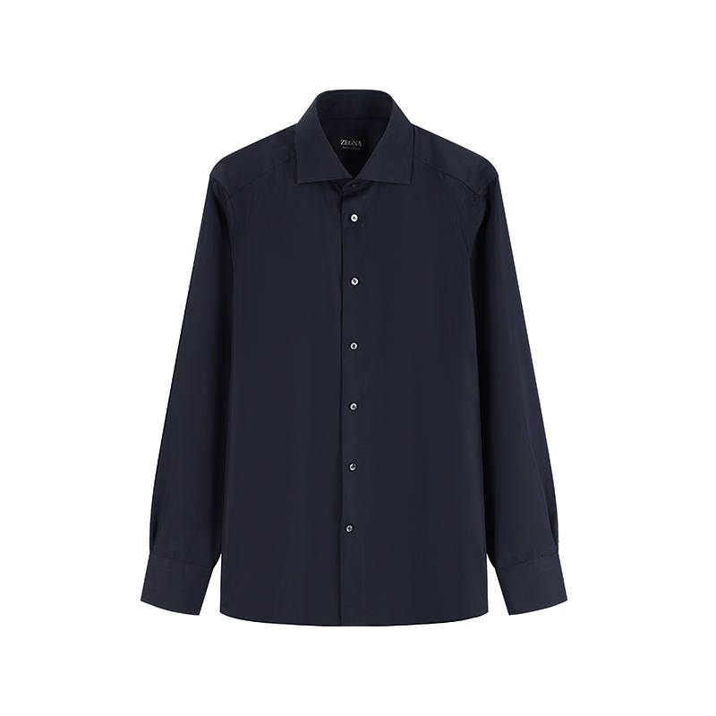 Ermenegildo Zegna Shirts Men's Dark Blue Lapel Moderate Other