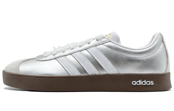 Adidas Adidas VL COURT 2.0 He Plain Space, Silver Leap Leather Abrasion Resistant Low top Skateboard Shoes Unisex Silver