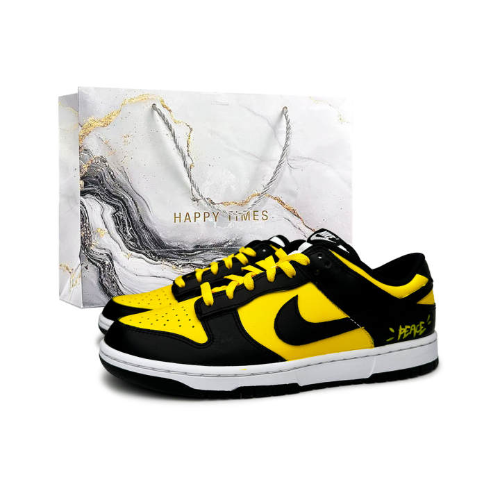 Nike Nike Dunk Bumblebee Shopping Bag Abrasion Resistant Abrasion Resistant Low top Skateboard Shoes Men's Black Yellow