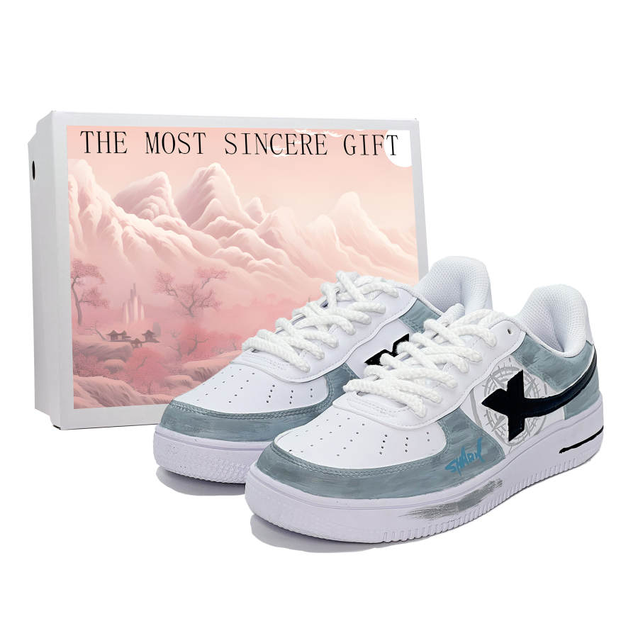 XTEP Air Force 1 Slip Resistant Cushioning Low top Skateboard Shoes Women's Gray White
