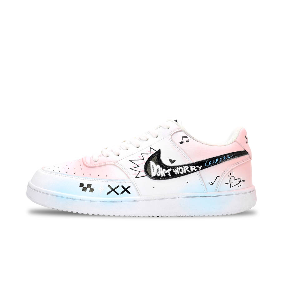 Nike Nike Court Vision 2 Skateboard Shoes Unisex Low Top White/Pink/Blue