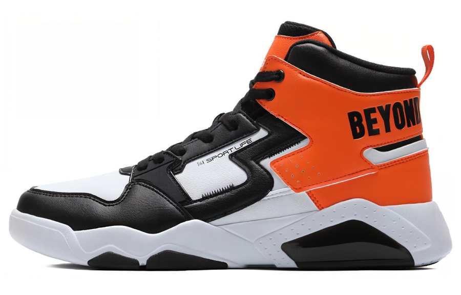 361° Xingran High top Skateboard Shoes Men's Black Orange