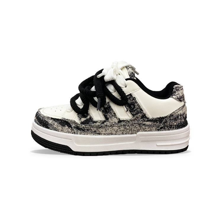 XLAIII Slip Resistant, Abrasion Resistant, Breathable Low top Skateboard Shoes Unisex White Black
