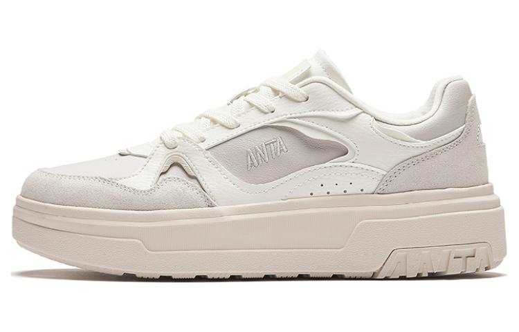 Anta Pancake Shoes Abrasion Resistant Low top Skateboard Shoes Women's White
