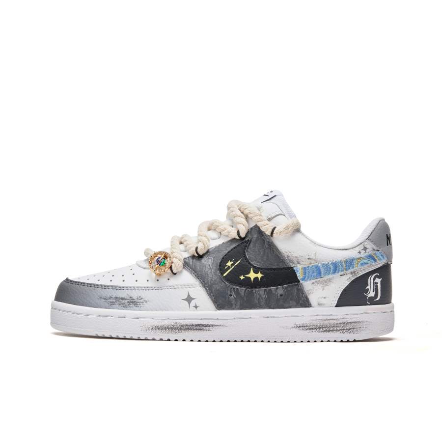 Nike Nike Court Vision 1 Slip Resistant Abrasion Resistant Low top Skateboard Shoes Men's Gray White