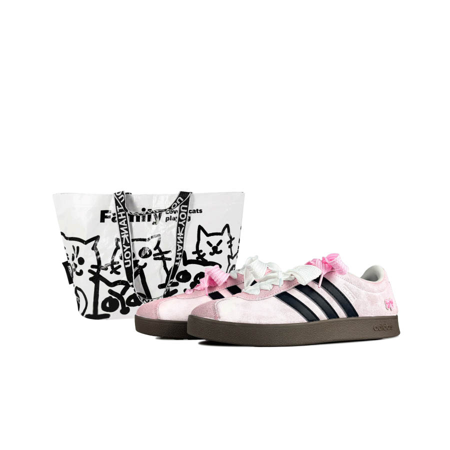 Adidas Neo VL Court 2.0 Low top Skateboard Shoes Unisex Black Pink