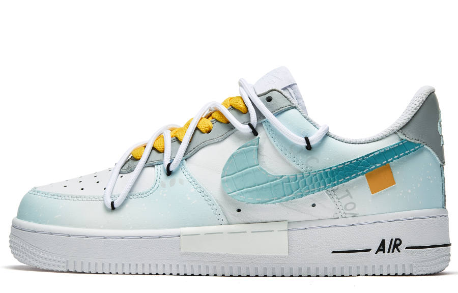 Nike Nike Air Force 1 Freedom Panda, Bixue Slip Resistant Slip Resistant Low top Skateboard Shoes GS Blue Gray