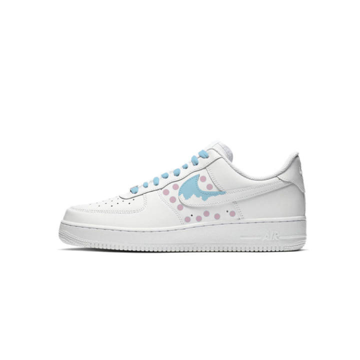 Nike Nike Air Force 1 Low top Skateboard Shoes Unisex White Blue Pink