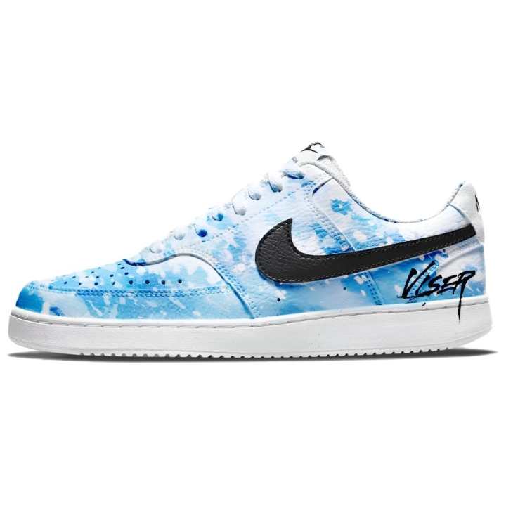 Nike Nike Court Vision 1 University Blue Leather Low top Skateboard Shoes Unisex Blue White