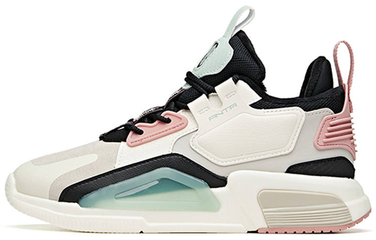 ANTA Skateboard Shoes Women's Low Top Gray/White/Pink