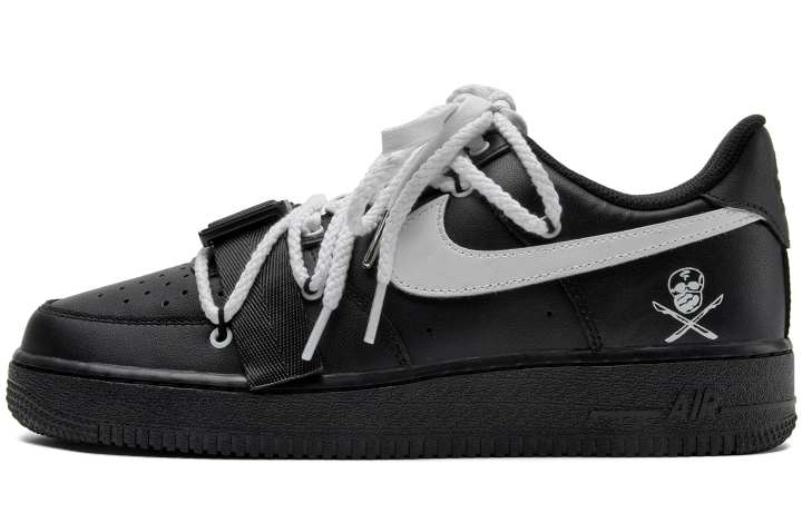 Nike Nike Air Force 1 Abrasion Resistant Balance Low top Skateboard Shoes Unisex Black White