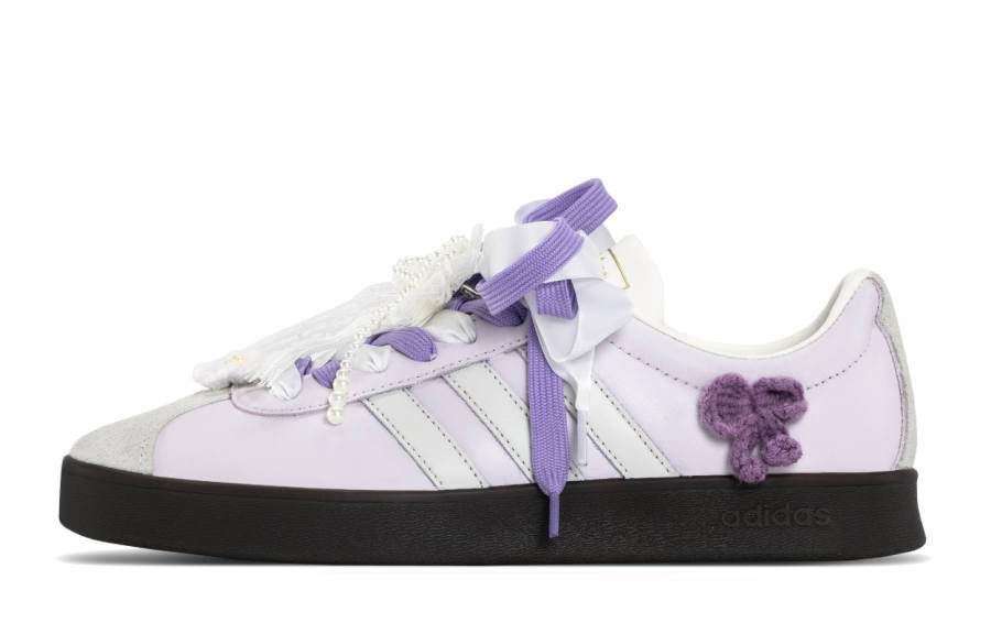 Adidas Adidas Vl Court Classic Adidas VC Purple Butterfly Leather Cushioning Abrasion Resistant Cushioning, Wear Resistant