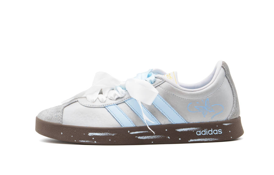 Adidas Adidas VL COURT 2.0 Abrasion Resistant Low top Skateboard Shoes Women's Silver Blue