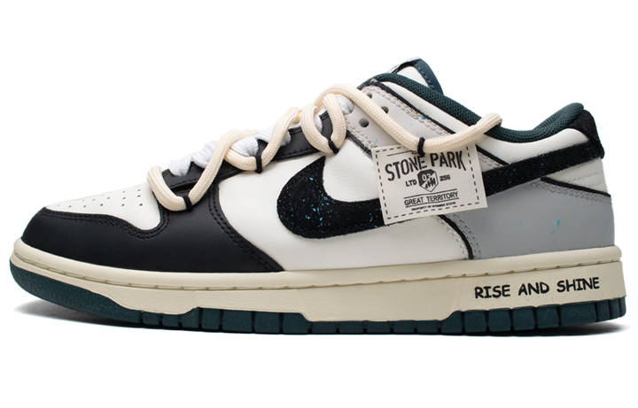 Nike Nike Dunk Sunrise Suede Cushioning Low top Skateboard Shoes Unisex Black White Gray