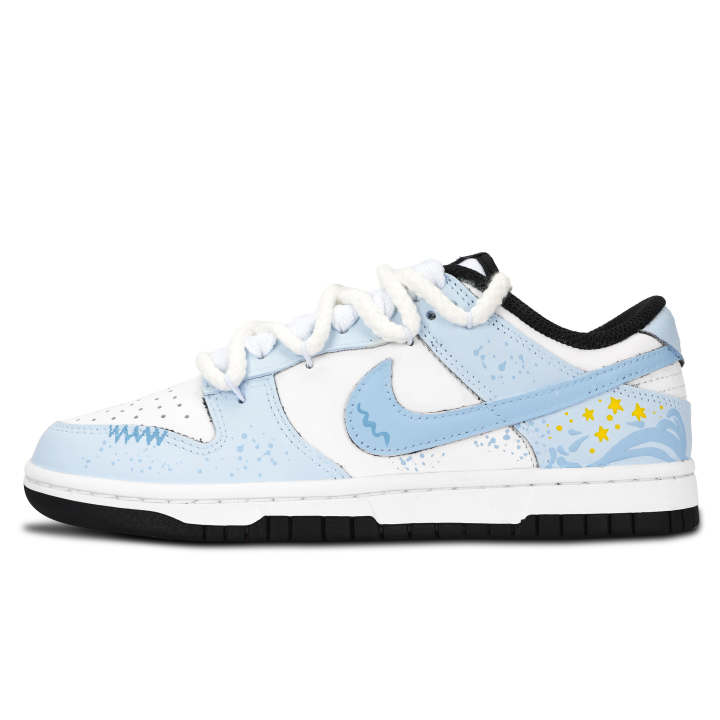 Nike Nike Dunk Black White, Starlight Beyond Abrasion Resistant Low top Skateboard Shoes Unisex Light Blue