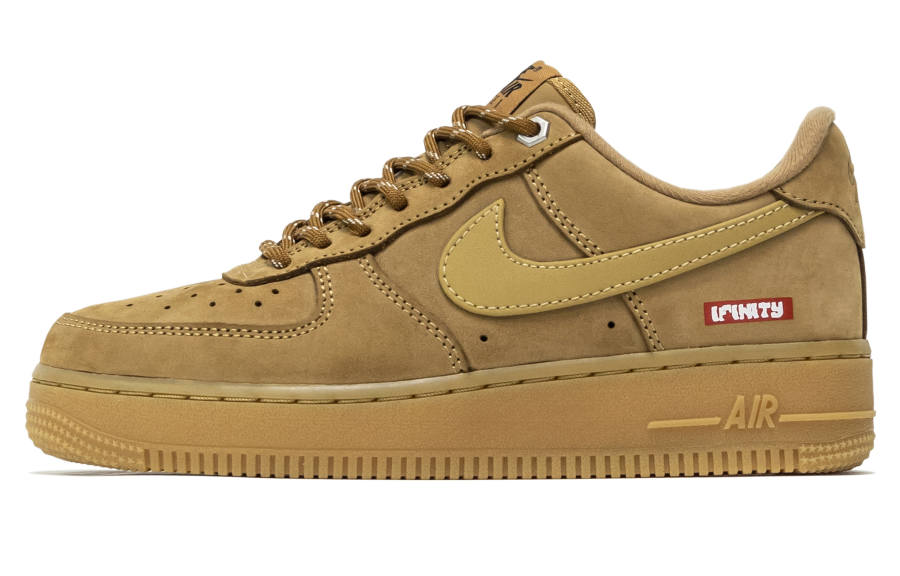 Nike Nike Air Force 1 Infinite Space Abrasion Resistant Lightweight Low top Skateboard Shoes Unisex Light Brown