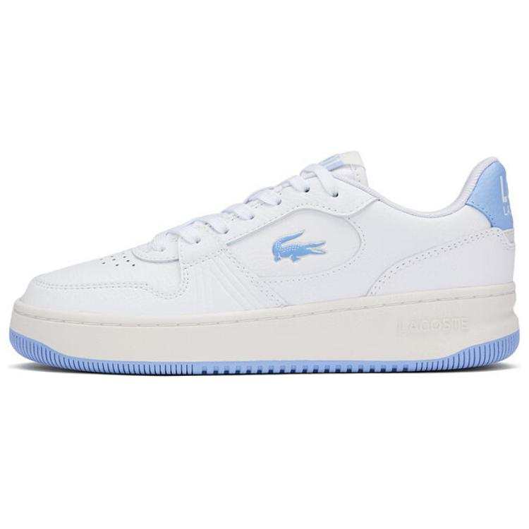 LACOSTE Abrasion Resistant Low top Skateboard Shoes Women's Ecru Light Blue
