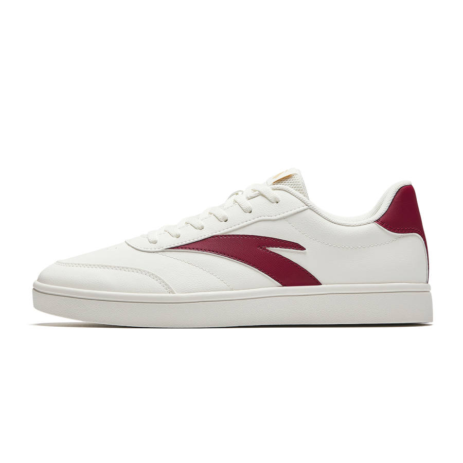 Anta Synthetic Leather Active Low top Stylish Skateboarding Shoes Men's Ivory White/Crimson Total