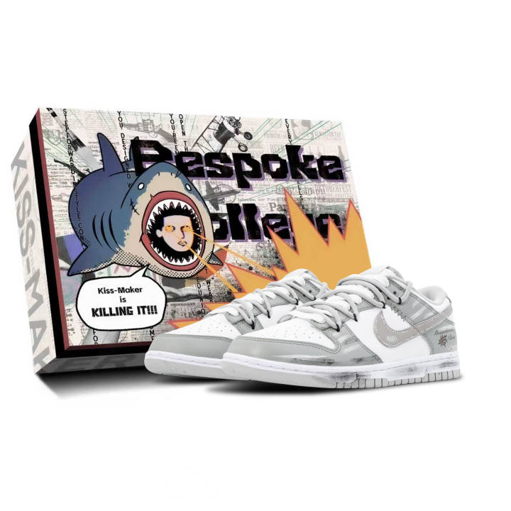 Nike Nike Dunk Synthetic Leather Breathable Low top Skateboard Shoes Unisex Gray