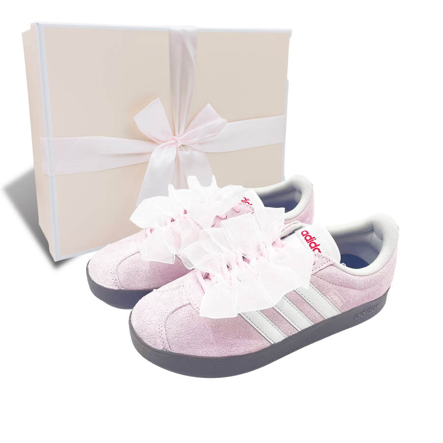 Adidas Neo VL Court 2.0 Light Cherry Butterfly Whisper Lightweight Low top Skateboard Shoes Unisex Pink White