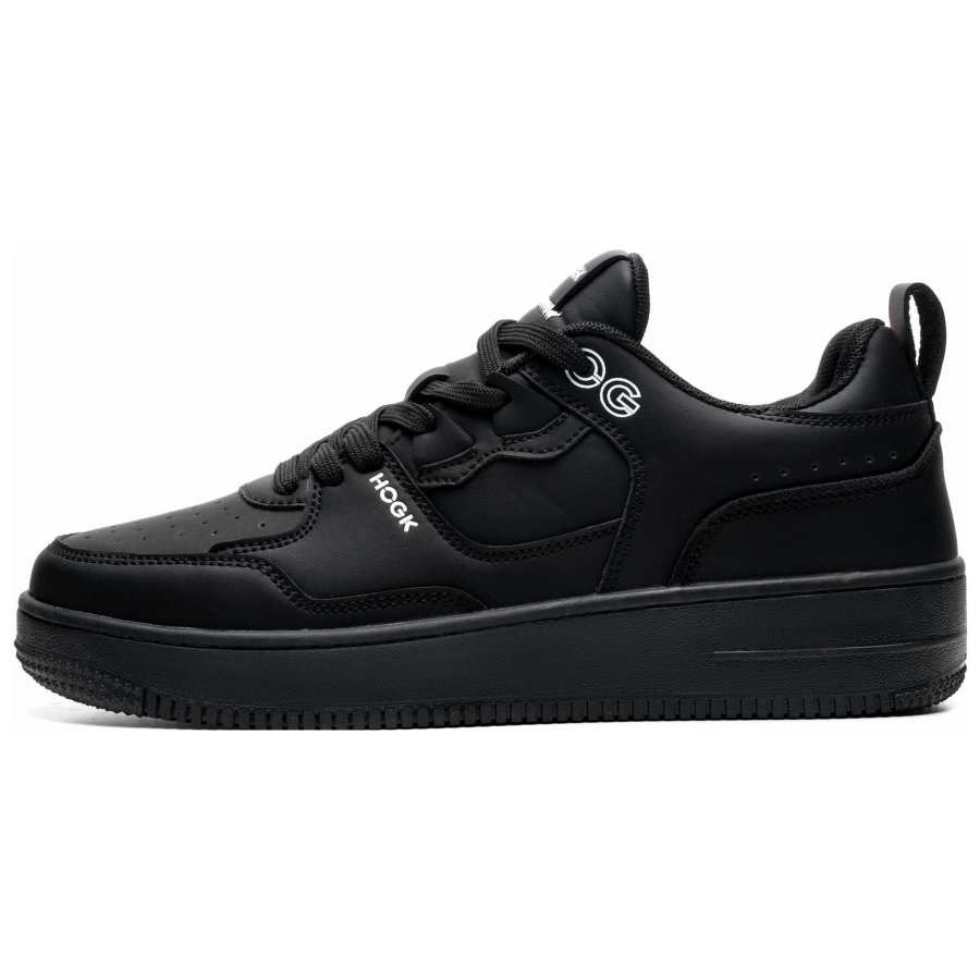 HOGK HOGK Microfiber Leather Low top Skateboard Shoes Unisex Black