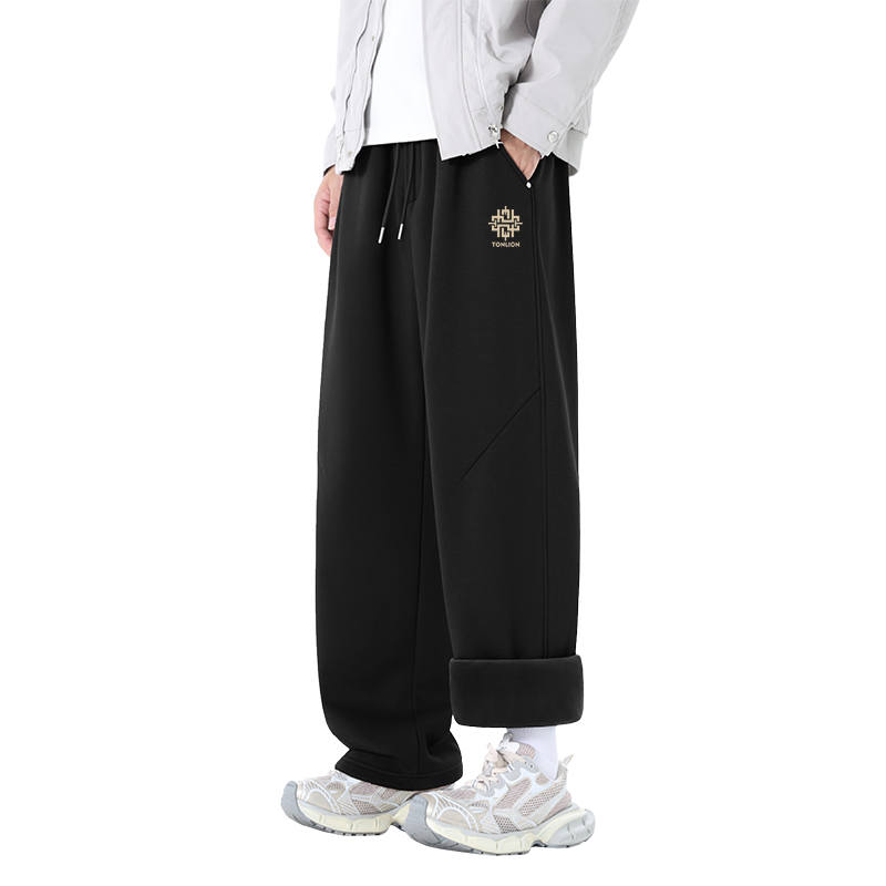 Tonlion Casual Pants Unisex Thickened And Fleece Lined Scimitar Pants