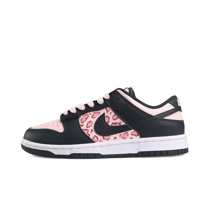 Nike Nike Dunk Black And Pink Leopard Print, Blue Cat Artistry Abrasion Resistant Low top Skateboard Shoes Unisex Black Pink