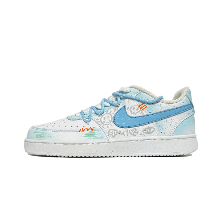 Nike Nike Court Vision 1 Slip Resistant Abrasion Resistant Low top Skateboard Shoes Unisex Blue