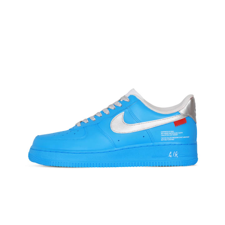 Nike Nike Air Force 1 Glacier Leather Low top Skateboard Shoes Unisex Silver Blue