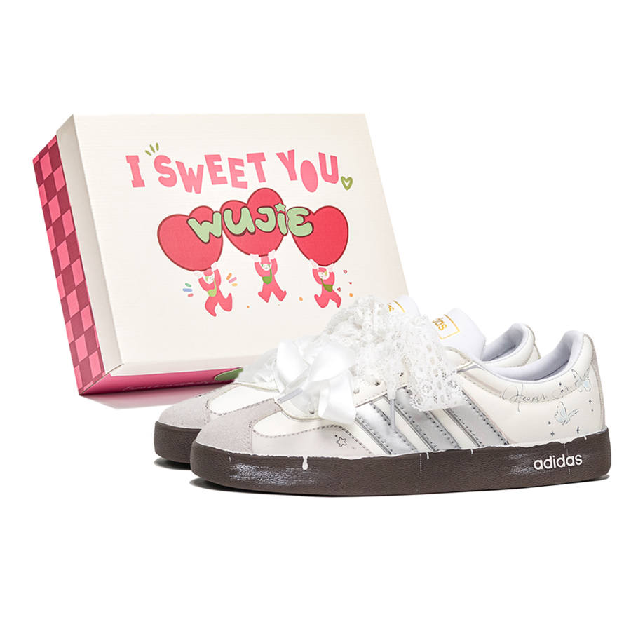 Adidas Neo VL Court 2.0 WuJie, Box, Milk Caps Slip Resistant Slip Resistant Low top Skateboard Shoes Unisex Silver