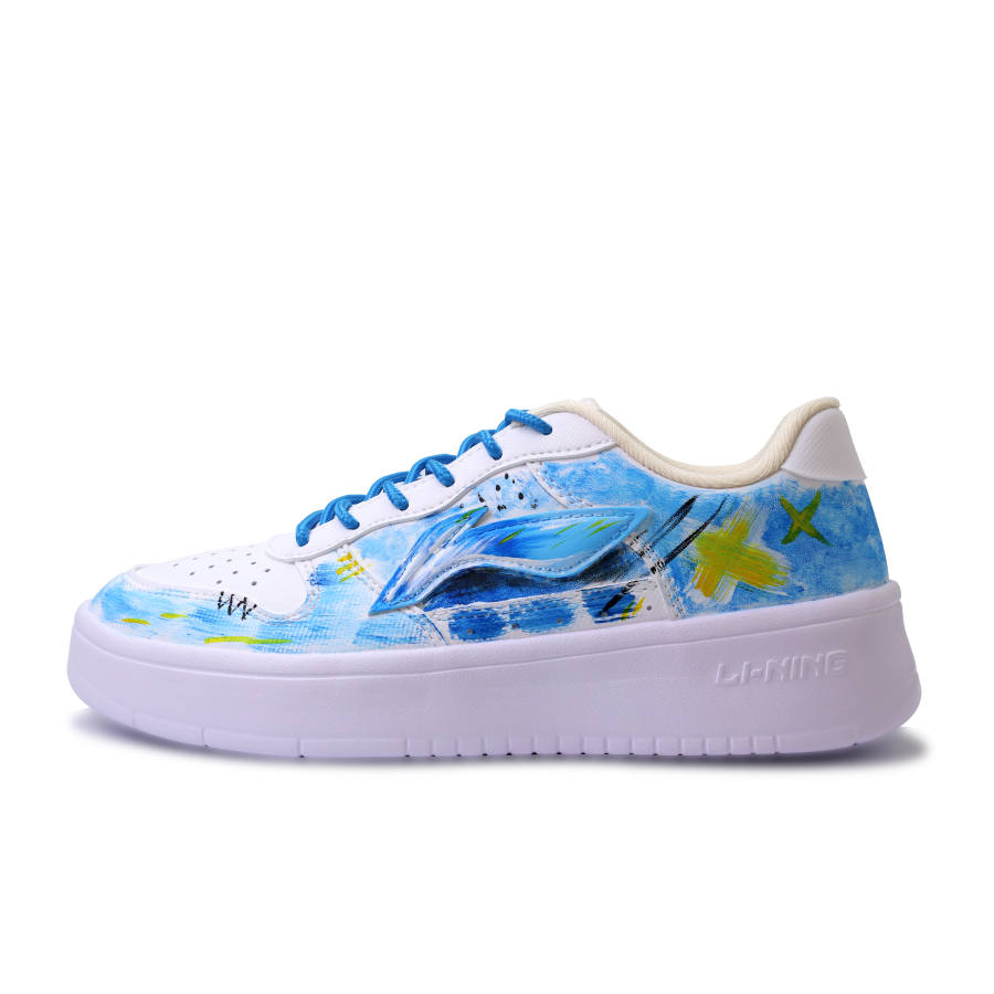 Li-Ning Li Ning Floating Boat Abrasion Resistant Breathable Low top Skateboard Shoes Unisex Blue Yellow