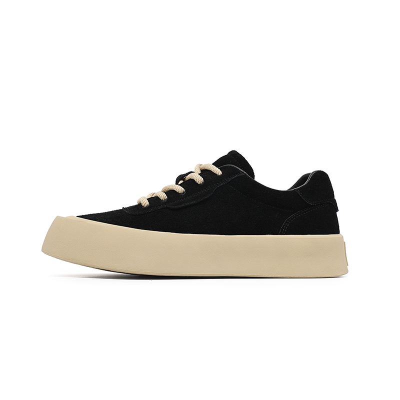 Angelmix Angelmi Cow Suede Casual Shoes Men's Black