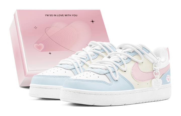 Nike Nike Court Borough Low top Skateboard Shoes Women's Pink Blue