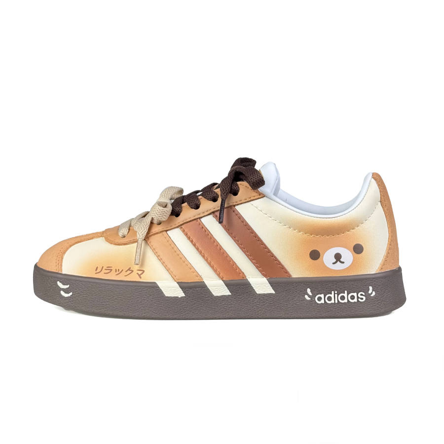 Adidas Adidas Vl Court Classic Moku, Bear Puffy Abrasion Resistant Low top Skateboard Shoes Unisex Beige Brown