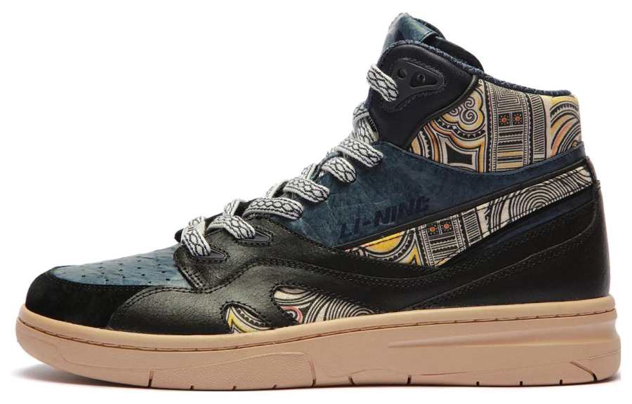 Li-Ning Li Ning Cushioning Slip Resistant High top Skateboard Shoes Women's Blue Black