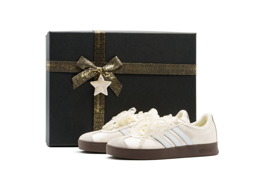 Adidas Adidas Vl Court Classic Abrasion Resistant Abrasion Resistant Low top Skateboard Shoes Unisex Pearl White