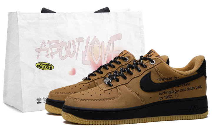 Nike Nike Air Force 1 Slip Resistant Abrasion Resistant Low top Skateboard Shoes Unisex Black Brown