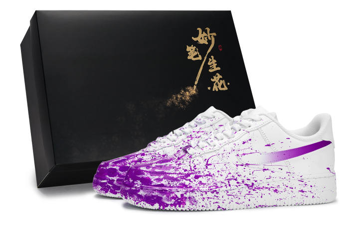 Nike Nike Air Force 1 Abrasion Resistant Slip Resistant Low top Skateboard Shoes Unisex White Purple