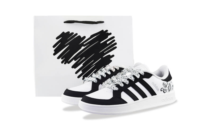 Adidas Neo Breaknet Abrasion Resistant Low top Skateboard Shoes Unisex Black White