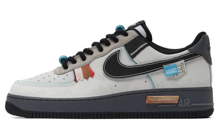 Nike Nike Air Force 1 Slip Resistant Abrasion Resistant Low top Skateboard Shoes Unisex Blue White Black