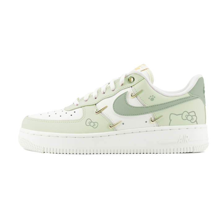 Nike Nike Air Force 1 07LX Cute Kitten Abrasion Resistant Low top Skateboard Shoes Unisex Green White
