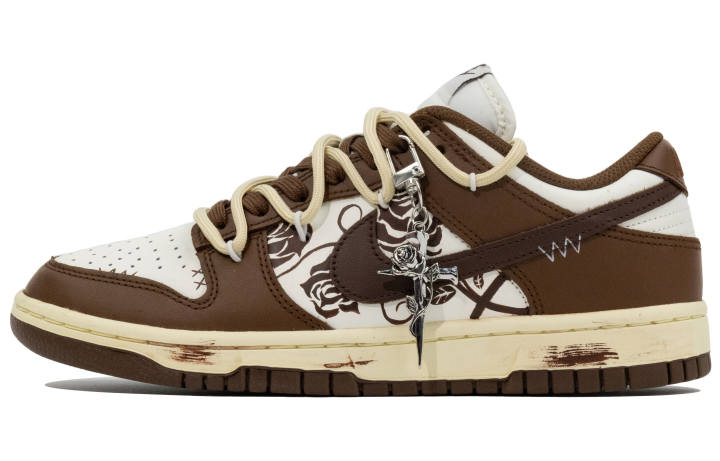 Nike Nike Dunk Dried Rose Abrasion Resistant Low top Skateboard Shoes Unisex Dark Brown