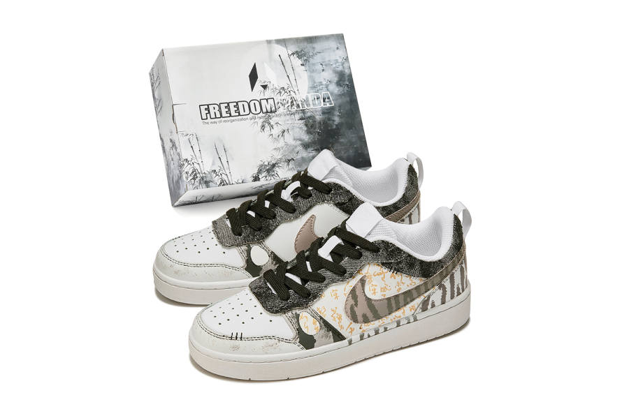 Nike Nike Court Borough Freedom Panda, Box, Wangchuan Slip Resistant Low top Skateboard Shoes Women's Gray White