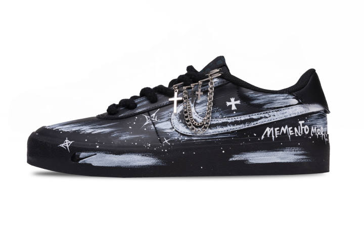 Nike Nike Court Shot Middle Ages Slip Resistant Low top Skateboard Shoes Men's Black White