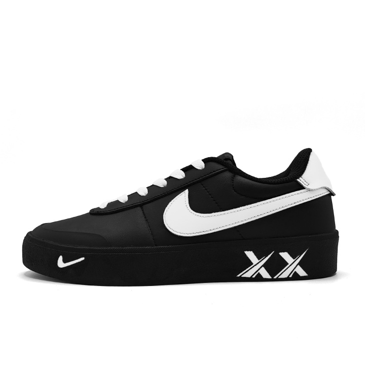 Nike Nike Court Shot Intersection Leather Abrasion Resistant Abrasion Resistant Low top Skateboard Shoes Unisex Black