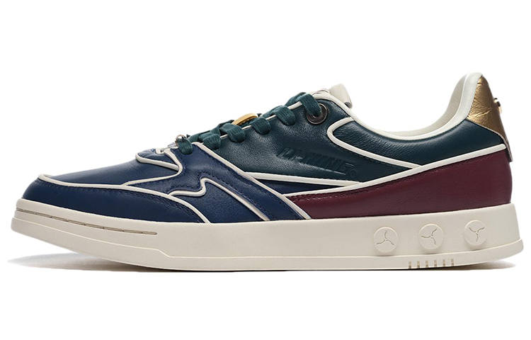 LI-NING 1990 LI NING 1990 Slip Resistant Abrasion Resistant Low top Skateboard Shoes Men's Blue Red