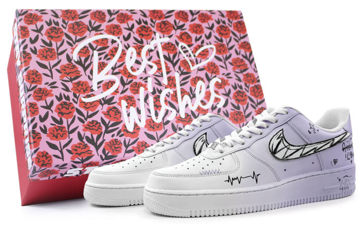Nike Nike Air Force 1 Classic Vintage Abrasion Resistant Low top Skateboard Shoes Unisex White Purple