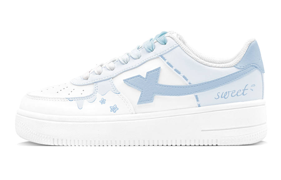 XTEP Air Force 1 Starlight Luna Synthetic Leather Cushioning Abrasion Resistant Lightweight Breathable Low top