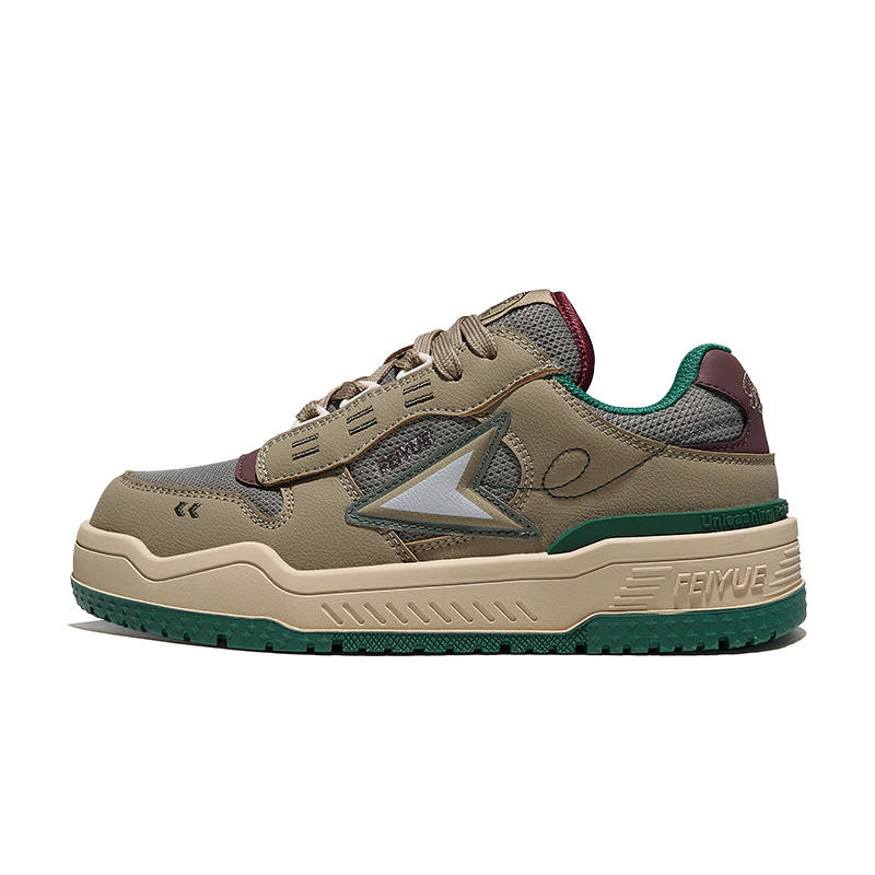 FEIYUE Commute Slip-Resistant Abrasion-Resistant Low-top Skateboard Shoes Unisex Green